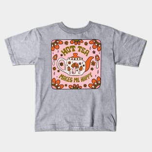 Hot Tea Makes Me Happy Kids T-Shirt